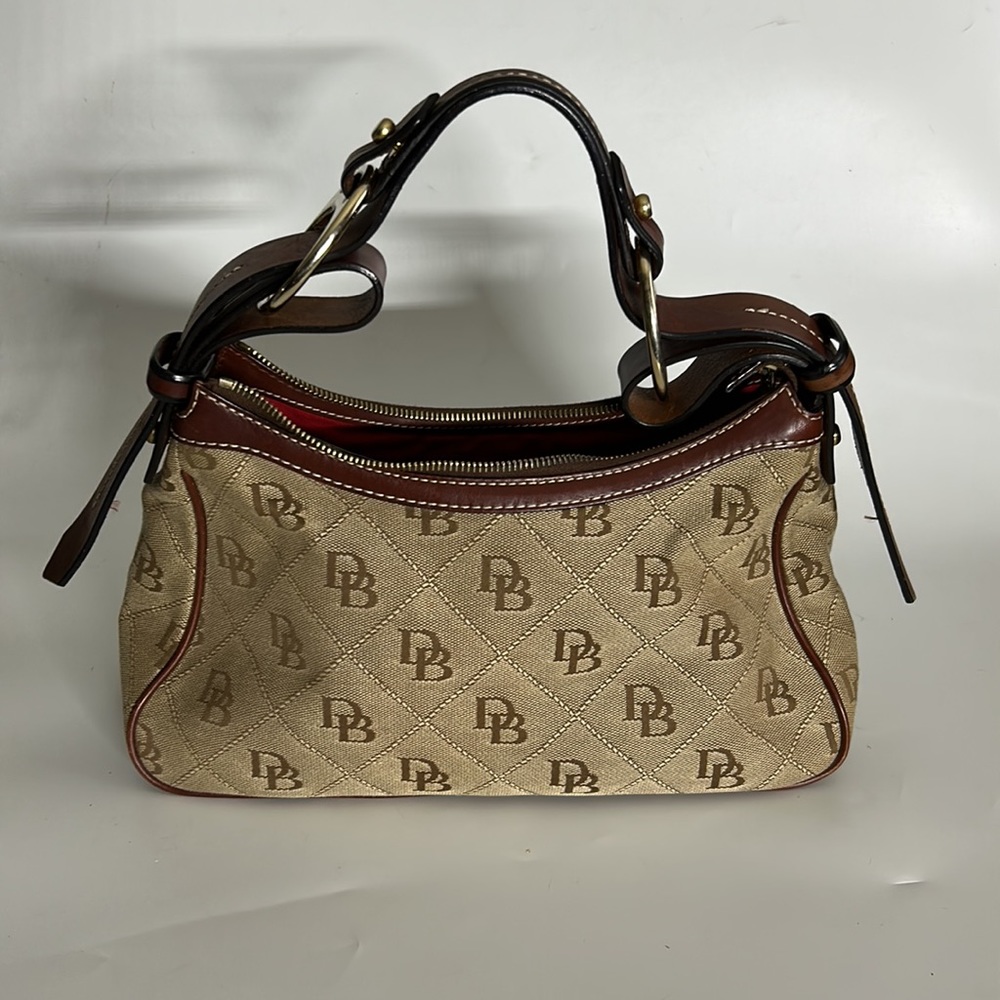 Dooney & Bourke  Monogram Satchel Signature Brown Leather/Canvas Shoulder Bag - Picture 12 of 16
